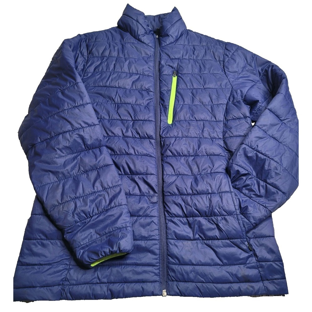 Xersion Packable Puffer Jacket Men's Small Blue Outdoors Lightweight‎ Ful Zip